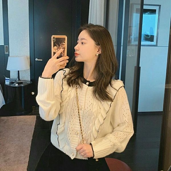 women's jackets female autumn casual sleeve long single breasted female cardigans loose korean style knitting ruffled sweaters z222 qvg, Black;brown
women's jackets female autumn casual sleeve long single breasted female cardigans loose korean style knitting ruffled sweaters z222 qvg, Black;brown
