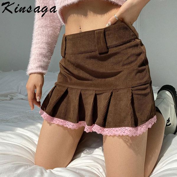 vintage lace patchwork corduroy pleated mini brown skirts women y2k aesthetic skirt cute kawaii high waist e-girl, Black
vintage lace patchwork corduroy pleated mini brown skirts women y2k aesthetic skirt cute kawaii high waist e-girl, Black