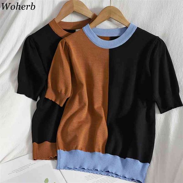 summer woman tshirts fashion contrast color patchwork shirts korean knitted tees loose casual pullovers femme 210519, White
summer woman tshirts fashion contrast color patchwork shirts korean knitted tees loose casual pullovers femme 210519, White