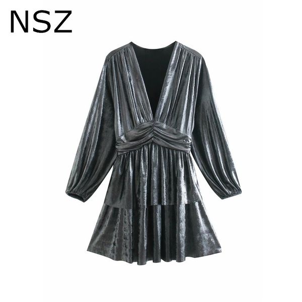 NSZ Women Bright Shiny Metallic Tiered Sexy Deep V Neck Club Night Party Pleated Short Mini Dress Vestidos Mujer, 05-1
NSZ Women Bright Shiny Metallic Tiered Sexy Deep V Neck Club Night Party Pleated Short Mini Dress Vestidos Mujer, 05-1