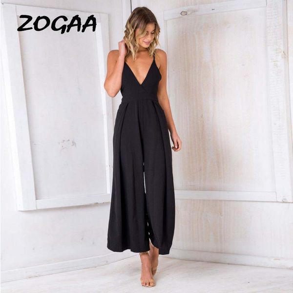 women's jumpsuits & rompers zogaa womens spaghetti summer sleeveless jumpsuit strap wide legs v-neck female bodycon 3 colors bodusuit t, Black;white
women's jumpsuits & rompers zogaa womens spaghetti summer sleeveless jumpsuit strap wide legs v-neck female bodycon 3 colors bodusuit t, Black;white