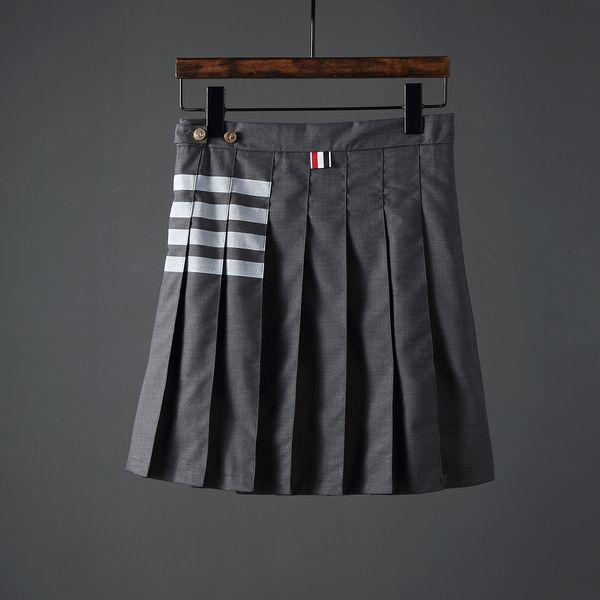 design clothing basic white four bar pleated split ribbon front short back long half casual skirt, Black
design clothing basic white four bar pleated split ribbon front short back long half casual skirt, Black