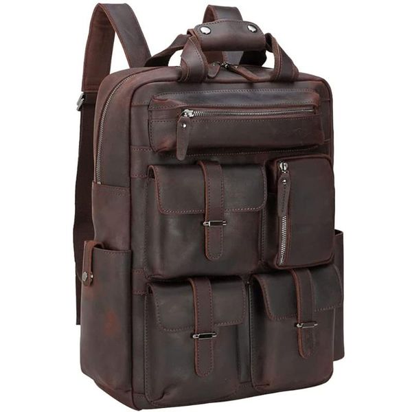 backpack vintage leather for men 15.6 inch lapbag multi pockets casual travel daypack
backpack vintage leather for men 15.6 inch lapbag multi pockets casual travel daypack