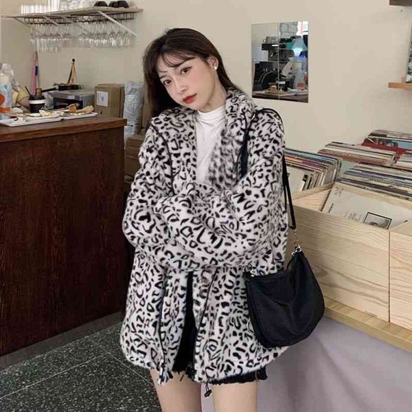 women's fur & faux jacket women coat leopard print autumn loose veste femme i7cq, Black
women's fur & faux jacket women coat leopard print autumn loose veste femme i7cq, Black