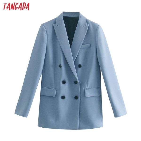 tangada women fashion blue blazer coat vintage double breasted long sleeve female outerwear chic je94 211006, White;black
tangada women fashion blue blazer coat vintage double breasted long sleeve female outerwear chic je94 211006, White;black