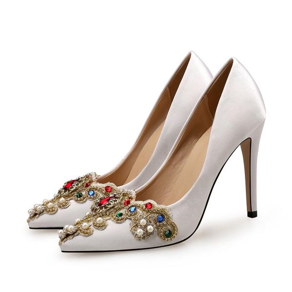 pointed rhinestone wedding shoes fashion satin stiletto women big size 31-44 high-heeled party single dress, Black
pointed rhinestone wedding shoes fashion satin stiletto women big size 31-44 high-heeled party single dress, Black