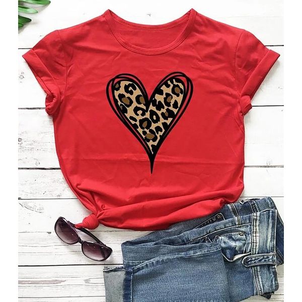women's t-shirt valentine's day love leopard printing blouse 3xl plus size casual tunic short sleeve summer loose shirts women blu, White
women's t-shirt valentine's day love leopard printing blouse 3xl plus size casual tunic short sleeve summer loose shirts women blu, White