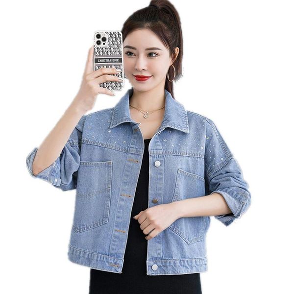 fashion five pointed star sequined girls sweet jean 2021 spring autumn women short loose casual denim jacket overwear y003 women's jac, Black;brown
fashion five pointed star sequined girls sweet jean 2021 spring autumn women short loose casual denim jacket overwear y003 women's jac, Black;brown