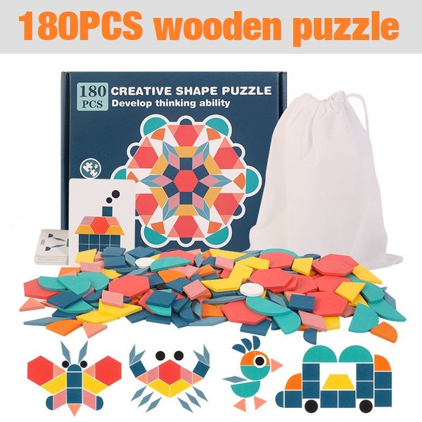 180pcs wooden puzzle tangram board set colorful montessori jigsaw educational toy for children baby learning developing toy gift
180pcs wooden puzzle tangram board set colorful montessori jigsaw educational toy for children baby learning developing toy gift