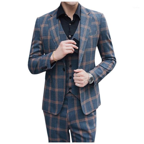 men's suits & blazers single breasted business wedding full dress mens fashion classic plaid (jacket+vest+pants), White;black 
men's suits & blazers single breasted business wedding full dress mens fashion classic plaid (jacket+vest+pants), White;black