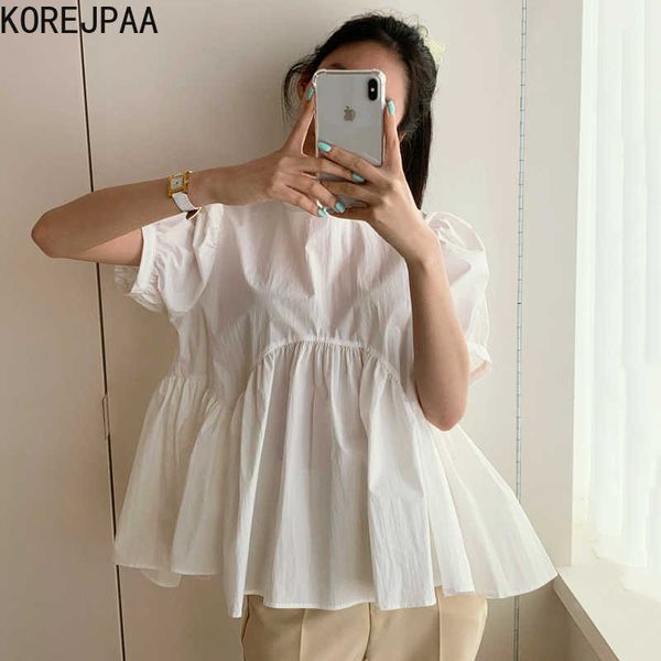 korejpaa women shirt summer korean chic ladies niche versatile round-neck back hollowed-out wide loose puff sleeve blouses 210526, White
korejpaa women shirt summer korean chic ladies niche versatile round-neck back hollowed-out wide loose puff sleeve blouses 210526, White