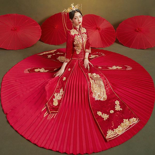 vintage slim qipao noble marriage gift classic toast clothing chinese bride embroidery cheongsam wedding dress ethnic, Red
vintage slim qipao noble marriage gift classic toast clothing chinese bride embroidery cheongsam wedding dress ethnic, Red
