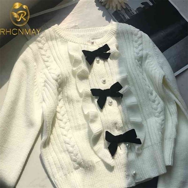 women autumn winter fashion bowknot weave pearl buttons cardigan sweater long sleeve knitted outerwear coat 210520, White
women autumn winter fashion bowknot weave pearl buttons cardigan sweater long sleeve knitted outerwear coat 210520, White