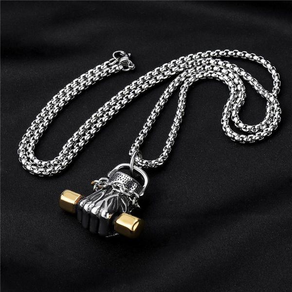 fist dumbbell pendant hip hop stainless steel men necklace rock luxury male fashion casual exquisite jewelry necklaces, Silver
fist dumbbell pendant hip hop stainless steel men necklace rock luxury male fashion casual exquisite jewelry necklaces, Silver