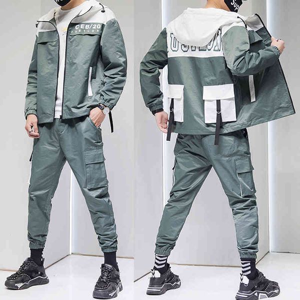 men's tracksuits streetwear tracksuit hip hop 2 pieces set mens casual pockets suits hooded sweatshirts men jacket and pants cloth, Gray
men's tracksuits streetwear tracksuit hip hop 2 pieces set mens casual pockets suits hooded sweatshirts men jacket and pants cloth, Gray