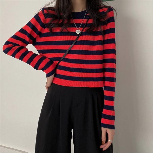 women's sweaters sweater women striped long sleeve knitted fall all-match slim womens streetwear ladies clothes, White;black
women's sweaters sweater women striped long sleeve knitted fall all-match slim womens streetwear ladies clothes, White;black