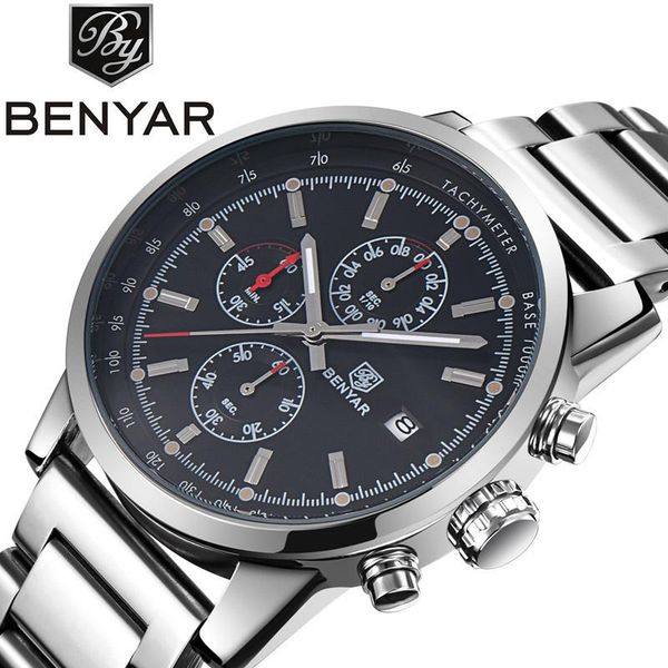 wristwatches benyar stainless steel watch men business casual quartz watches military wristwatch waterproof relogio 2021, Slivery;brown
wristwatches benyar stainless steel watch men business casual quartz watches military wristwatch waterproof relogio 2021, Slivery;brown