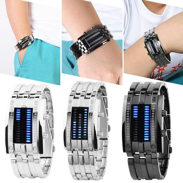 binary led digital quartz wrist band matching watch for couple fashion creative ll@17 wristwatches, Slivery;brown
binary led digital quartz wrist band matching watch for couple fashion creative ll@17 wristwatches, Slivery;brown