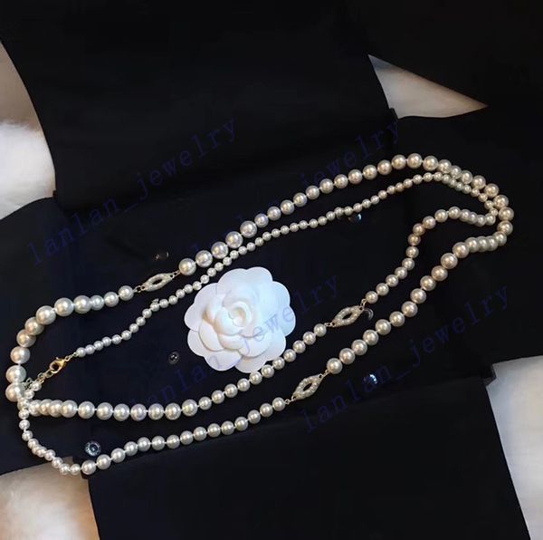 l-c02 designer necklaces women long pearl necklace 100th anniversary 3 logo mother's day gifts, Silver
l-c02 designer necklaces women long pearl necklace 100th anniversary 3 logo mother's day gifts, Silver