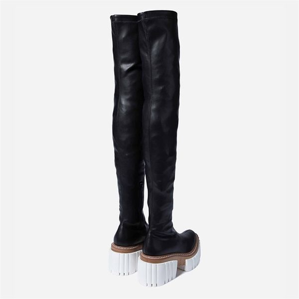 mumani womans over-the-knee boots pointed toe elasticity flat-bottomed long high-barrel elastic thick platform boots 210914, Black
mumani womans over-the-knee boots pointed toe elasticity flat-bottomed long high-barrel elastic thick platform boots 210914, Black