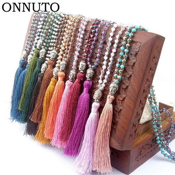 long tassel necklace ancient alloy buddha head pendant faceted glass crystal beard chain knot women jewelry necklaces, Silver
long tassel necklace ancient alloy buddha head pendant faceted glass crystal beard chain knot women jewelry necklaces, Silver