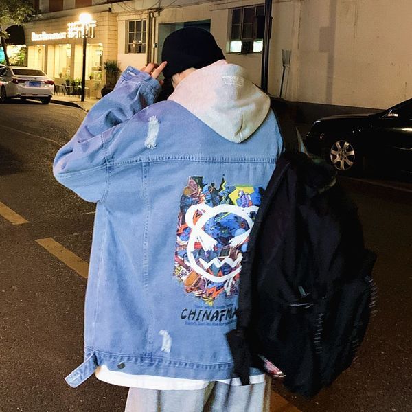 men's jackets large jean jacket, hooded graphic female print autumn new korean streetwear male jacket cpig, Black;brown
men's jackets large jean jacket, hooded graphic female print autumn new korean streetwear male jacket cpig, Black;brown