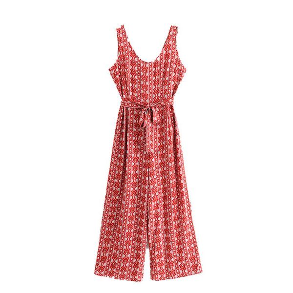 women's jumpsuits & rompers summer women 2021 fashion sleeveless with sashes red loose female, Black;white
women's jumpsuits & rompers summer women 2021 fashion sleeveless with sashes red loose female, Black;white