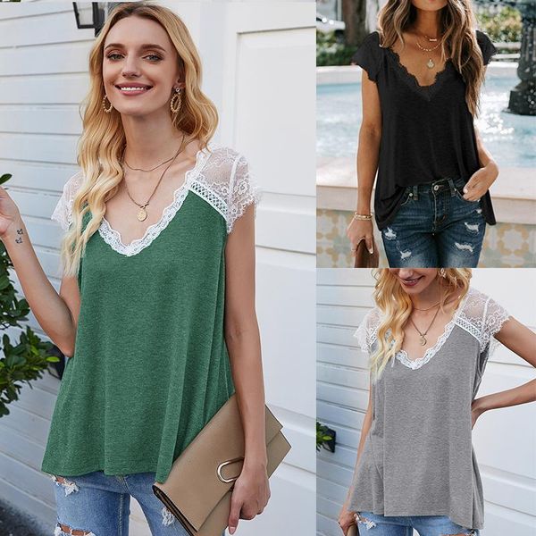 summer women t-shirts lace patchwork short sleeve t shirt v-neck fashion casual female tee solid clothes harajuku women's t-shirt, White
summer women t-shirts lace patchwork short sleeve t shirt v-neck fashion casual female tee solid clothes harajuku women's t-shirt, White