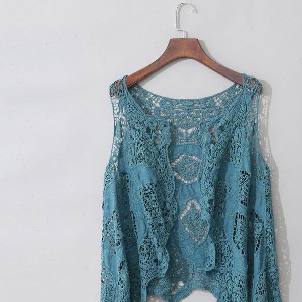 women shirt light blue lace cardigan vest casual hollow out perspective plus size irregular long beach elegant korean, White
women shirt light blue lace cardigan vest casual hollow out perspective plus size irregular long beach elegant korean, White