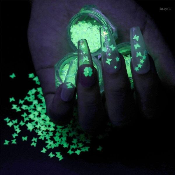 box fluorescent luminous nail glitter butterfly star shape sequins glow in the dark flakes slices diy manicure decorations1, Silver;gold
box fluorescent luminous nail glitter butterfly star shape sequins glow in the dark flakes slices diy manicure decorations1, Silver;gold