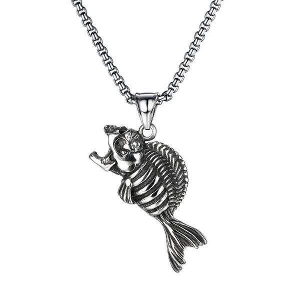 pendant necklaces vintage skull fish bone necklace punk stainless steel streetwear jewelry gothic accessories statement gift b, Silver
pendant necklaces vintage skull fish bone necklace punk stainless steel streetwear jewelry gothic accessories statement gift b, Silver