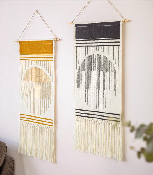 tapestries macrame woven wall hanging tapestry cotton tassel boho chic bohemian home decor geometric art backdrop 50x90cm
tapestries macrame woven wall hanging tapestry cotton tassel boho chic bohemian home decor geometric art backdrop 50x90cm