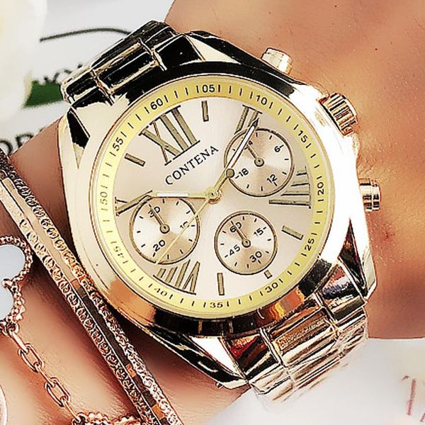 wristwatches luxury fashion women watches golden geneva classic design stainless steel band ladies quartz relogio feminino, Slivery;brown
wristwatches luxury fashion women watches golden geneva classic design stainless steel band ladies quartz relogio feminino, Slivery;brown