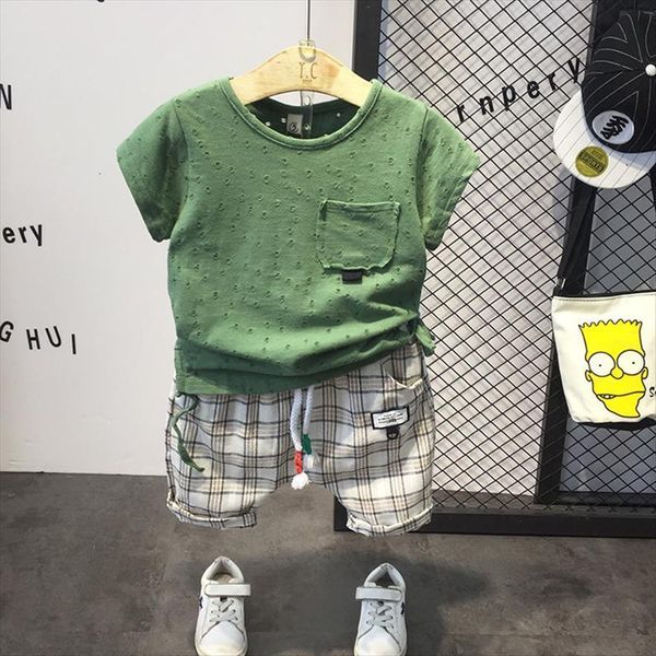 2pcs boys clothes kids summer green white t shirt and plaid short set baby casual clothing children 2 6 years
2pcs boys clothes kids summer green white t shirt and plaid short set baby casual clothing children 2 6 years