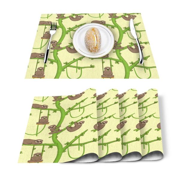 table runner 4/6 pcs cotton linen placemat slender loris sloth animals mats napkins fashion design tableware kitchen tool
table runner 4/6 pcs cotton linen placemat slender loris sloth animals mats napkins fashion design tableware kitchen tool