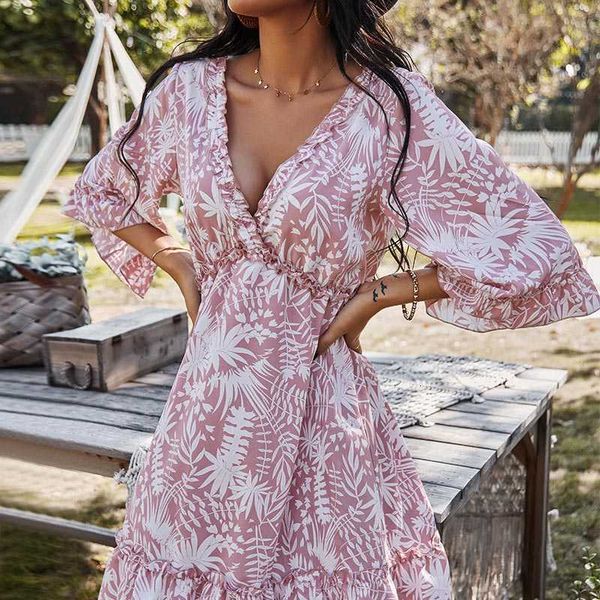 casual dresses ruffles lace up backless women's mini dress summer v-neck three quarter sleeve female print loose a-line ladies clo, Black;gray
casual dresses ruffles lace up backless women's mini dress summer v-neck three quarter sleeve female print loose a-line ladies clo, Black;gray