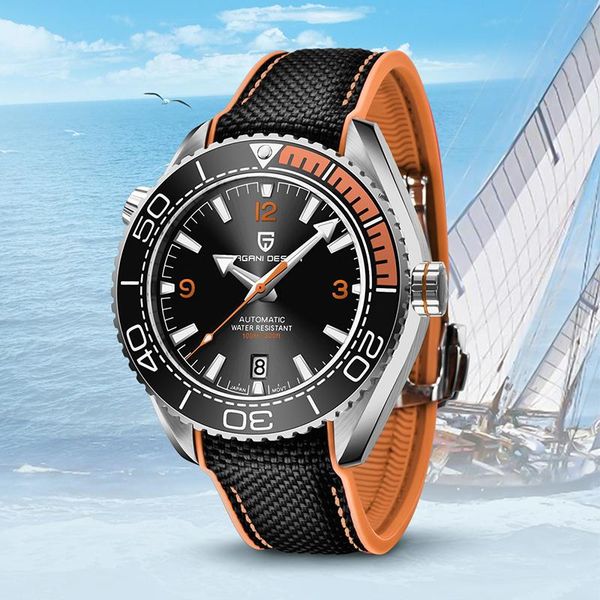 wristwatches pagani design stainless steel men's mechanical wrist watch 100m waterproof ceramic bezel luxury sapphire glass automatic w, Slivery;brown
wristwatches pagani design stainless steel men's mechanical wrist watch 100m waterproof ceramic bezel luxury sapphire glass automatic w, Slivery;brown