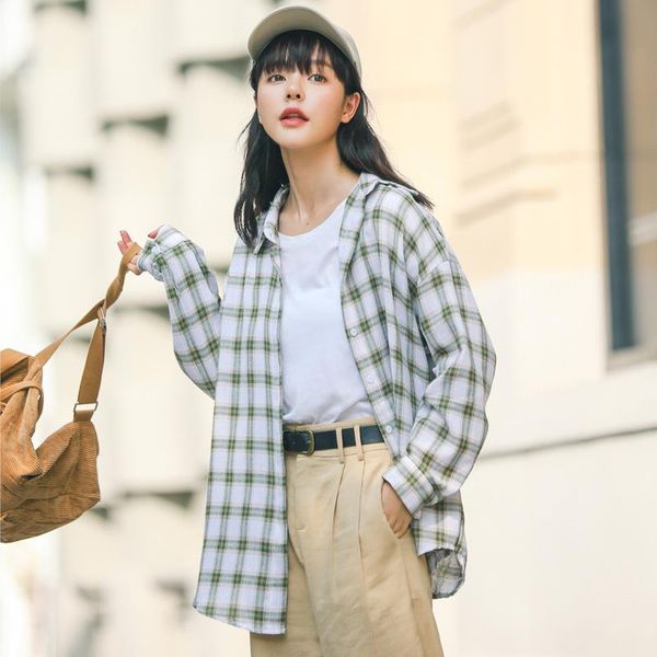 women's blouses & shirts girl kawaii ulzzang korean japan vintage chic long sleeve plaid shirt fashion lady punk harajuku tunic for wom, White
women's blouses & shirts girl kawaii ulzzang korean japan vintage chic long sleeve plaid shirt fashion lady punk harajuku tunic for wom, White