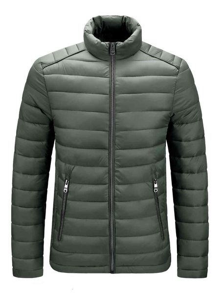 men's cotton quilted color collar with cardigan jacket simplicity warm coat, Black