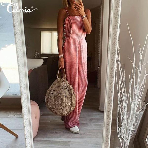 striped long jumpsuits womens casual sleeveless rompers celmia ladies fashion wide leg pants playsuit office party overalls women's &, Black;white 
striped long jumpsuits womens casual sleeveless rompers celmia ladies fashion wide leg pants playsuit office party overalls women's &, Black;white