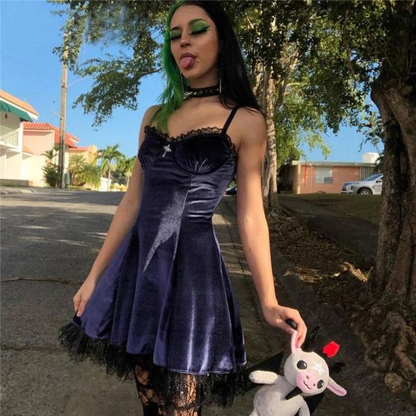 casual dresses women fashion solid velvet short dress lady summer lace sling backless mini woman gothic sundress clubwear 2021, Black;gray
casual dresses women fashion solid velvet short dress lady summer lace sling backless mini woman gothic sundress clubwear 2021, Black;gray