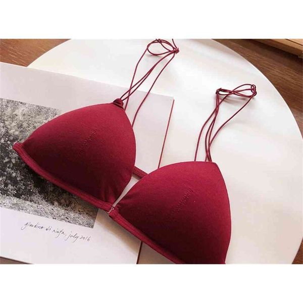 back underwear front buckle bra set triangle cup young lady student bra no steel ring, Red;black
back underwear front buckle bra set triangle cup young lady student bra no steel ring, Red;black