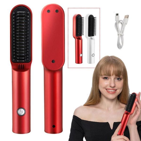hair brushes usb wireless straightener comb and curling straight dual-purpose ceramic portable charging iron, Silver
hair brushes usb wireless straightener comb and curling straight dual-purpose ceramic portable charging iron, Silver