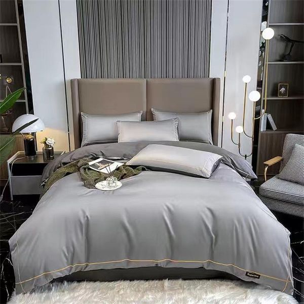 bedding sets 100% cotton set soild color duvet cover luxury bed linne