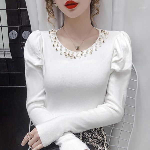 women's sweaters winter clothes women sweater for 2021 autumn long sleeve beading o-neck knitted pullover d588, White;black
women's sweaters winter clothes women sweater for 2021 autumn long sleeve beading o-neck knitted pullover d588, White;black