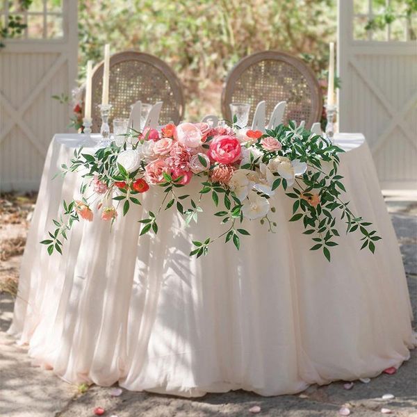 party decoration 183 x77 cm wedding banquet tutu tulle table skirt cover tableware cloth birthday baby shower home decor