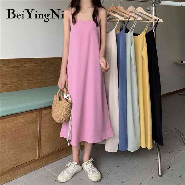 summer dress women solid color candy colors loose casual midi strap dresses chiffon slim korean black vestidos mujer 210506, Black;gray
summer dress women solid color candy colors loose casual midi strap dresses chiffon slim korean black vestidos mujer 210506, Black;gray