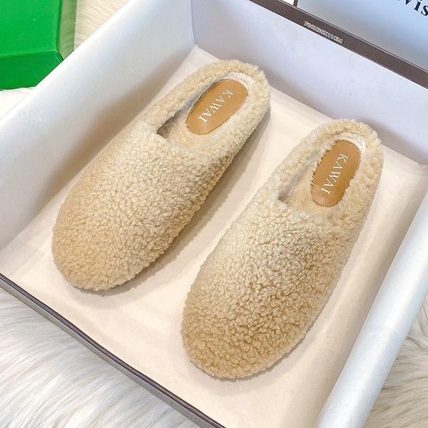 slippers flat non-slip women winter leisure belt shoes baotou plus velvet cotton lamb warm slipper, Black
slippers flat non-slip women winter leisure belt shoes baotou plus velvet cotton lamb warm slipper, Black