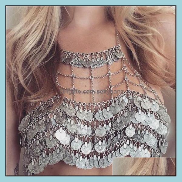 other aessories aessoriesexaggerated fashion personality body metal heavy industry mti-layer coin tassel chest chain drop delivery 2021 2lhd, Silver
other aessories aessoriesexaggerated fashion personality body metal heavy industry mti-layer coin tassel chest chain drop delivery 2021 2lhd, Silver