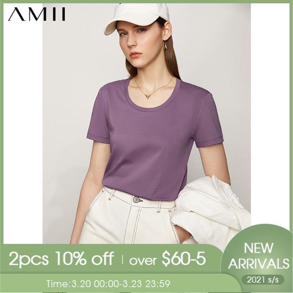 amii minimalism spring summer women's tshirt causal solid oneck female fashion basic cotton women 12120270 t-shirt, White
amii minimalism spring summer women's tshirt causal solid oneck female fashion basic cotton women 12120270 t-shirt, White